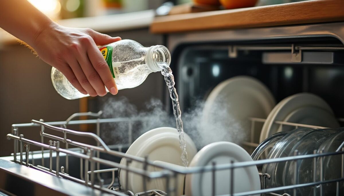 entdecken sie, was passiert, wenn sie heißen essig in die spülmaschine geben. das erstaunliche ergebnis sorgt für strahlend sauberes geschirr und ein frisches gerät!